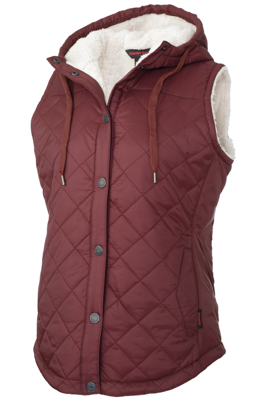 LADIES TOUGH DUCK QUILTED SHERPA LINED VEST