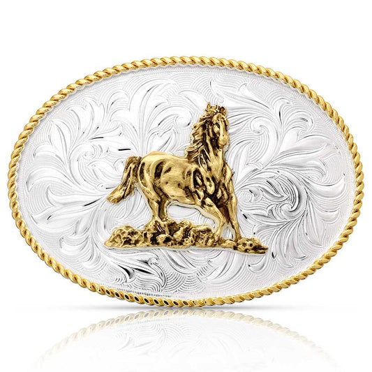 ROSEBUD LEGACY BUCKLE W/ GALLOPING HORSE