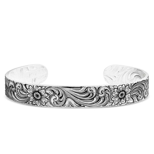 ANTIQUED CLASSIC ENGRAVED NARROW CUFF BRACELET