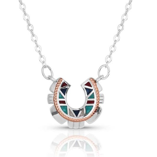 WESTERN MOSIAC HORSESHOE NECKLACE