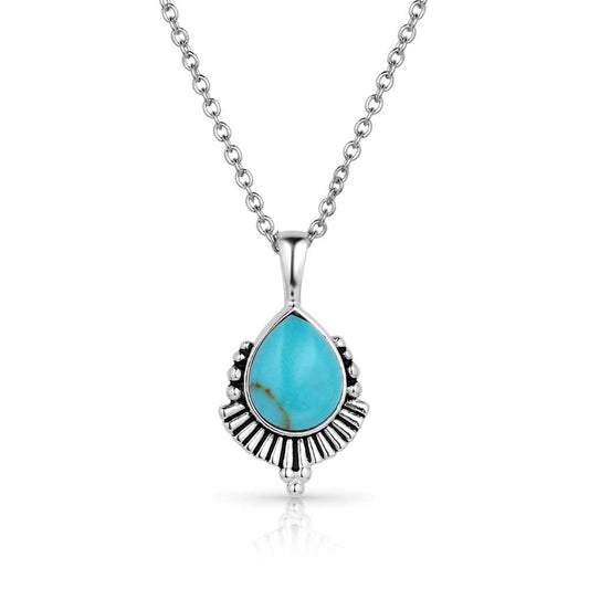 SIMPLE FLOURISH TURQUOISE NECKLACE