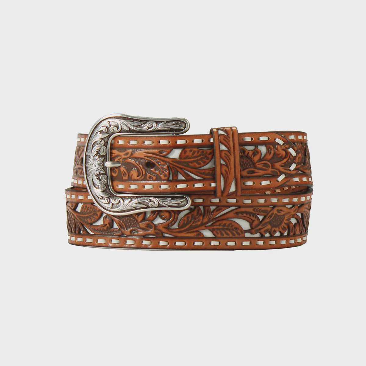 LADIES NOCONA BELT W/ WHITE GLITTER UNDERLAY