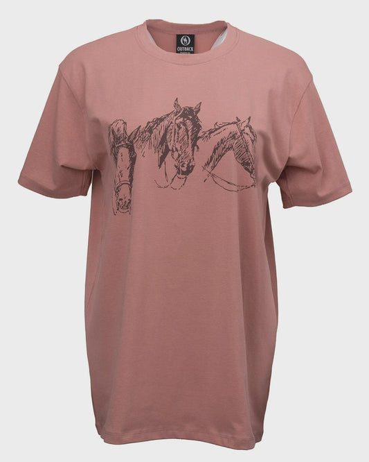 LADIES OUTBACK TRIPLE GALLOP GANG TEE