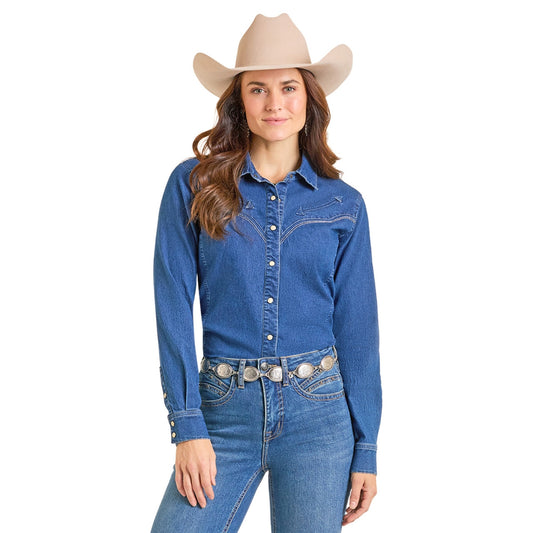 LADIES PANHANDLE DENIM SHIRT