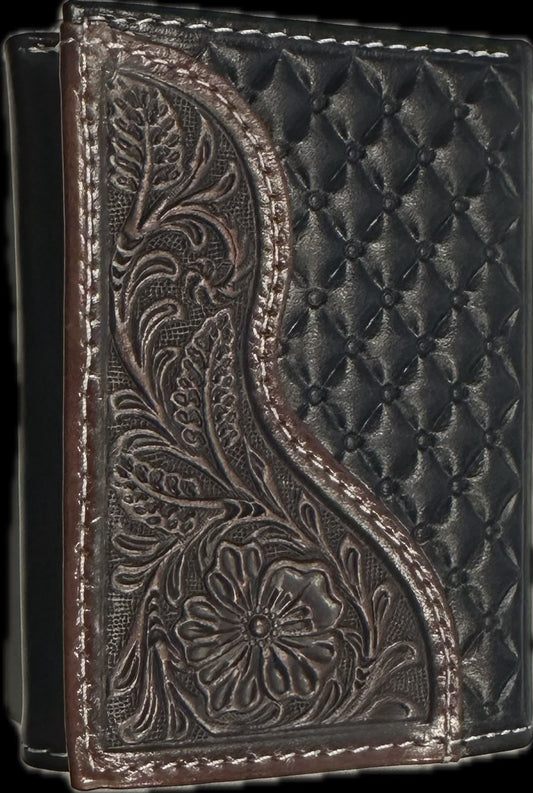 MENS BLACK NOCONA TRI FOLD WALLET