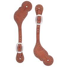 WEAVER HARNESS LEATHER SPUR STRAPS WITH SPOTS