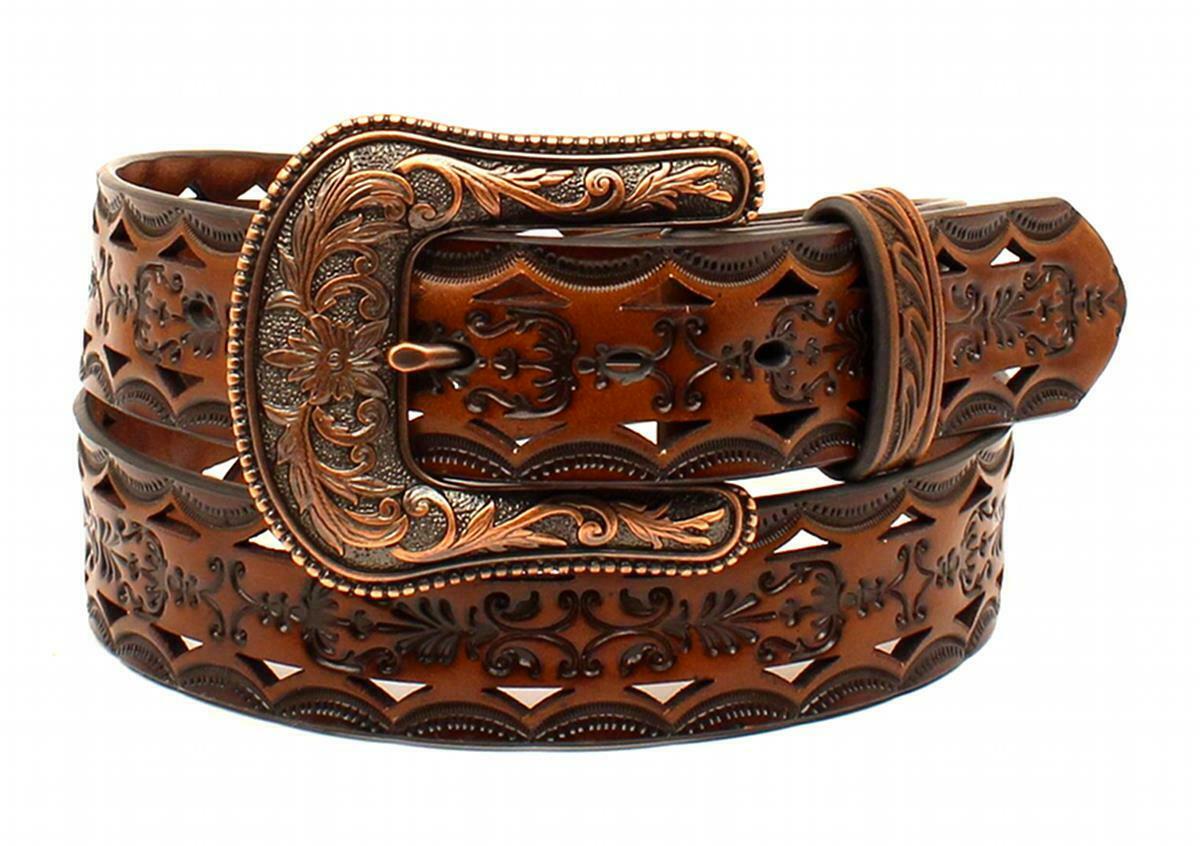 LADIES ARIAT BROWN CUTOUT BELT