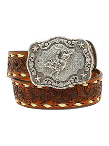 YOUTH BROWN TOOLED BELT