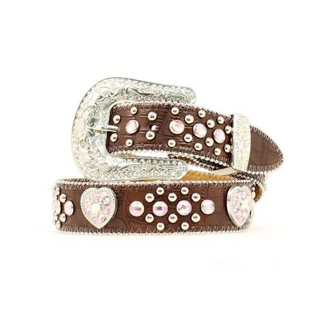 YOUTH BROWN/ PINK HEARTS BELT