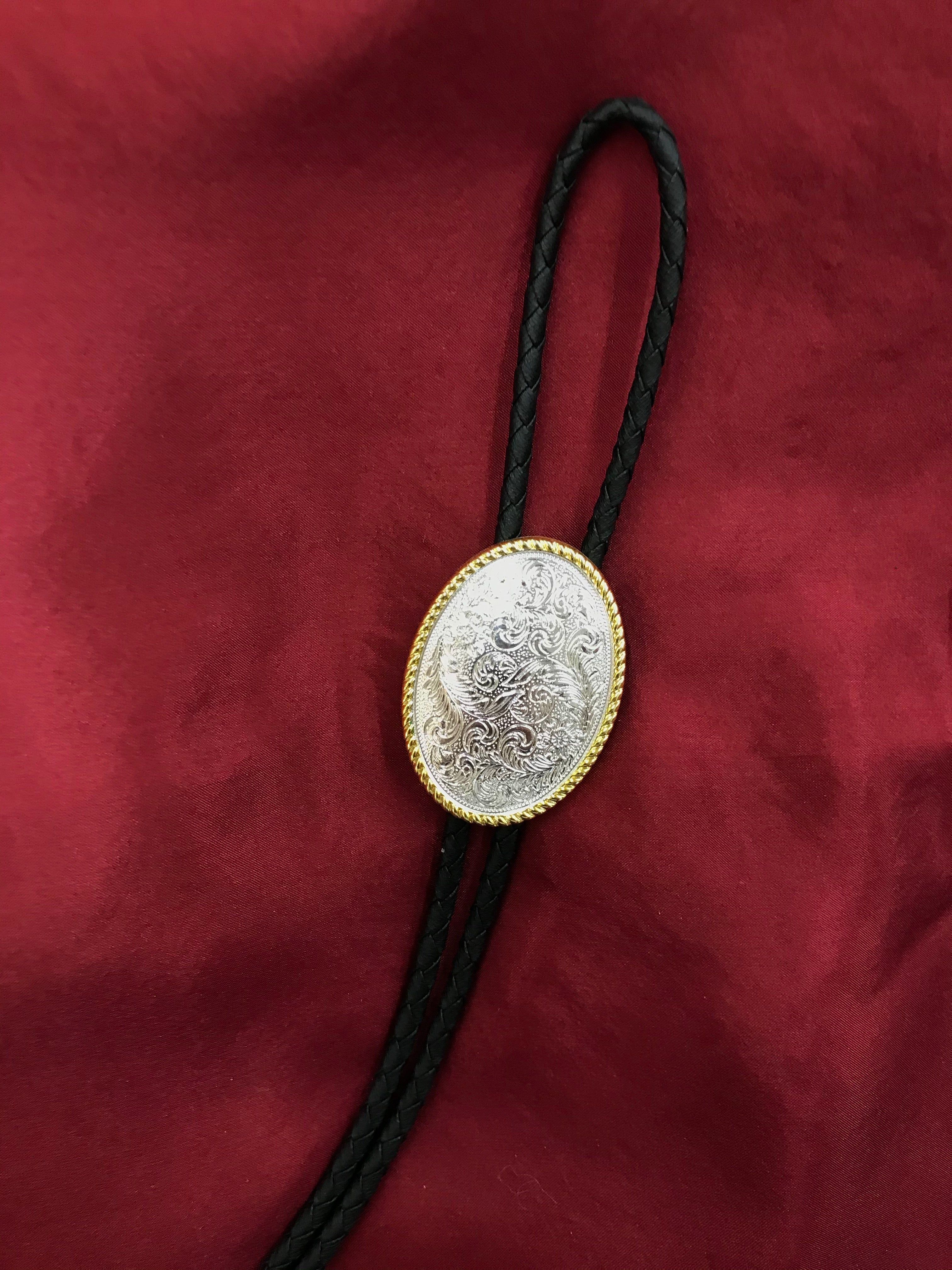 ENGRAVED BOLO W/ GOLD ROPE TRIM