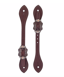 WEAVER MENS FLARED OILED HARNESS LEATHER SPUR STRAPS